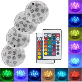 10 LED Submersible Lights Underwater Waterproof Wedding Vase Base Lamp Underwater Night Lamp Outdoor Vase Bowl Garden Party Decoration