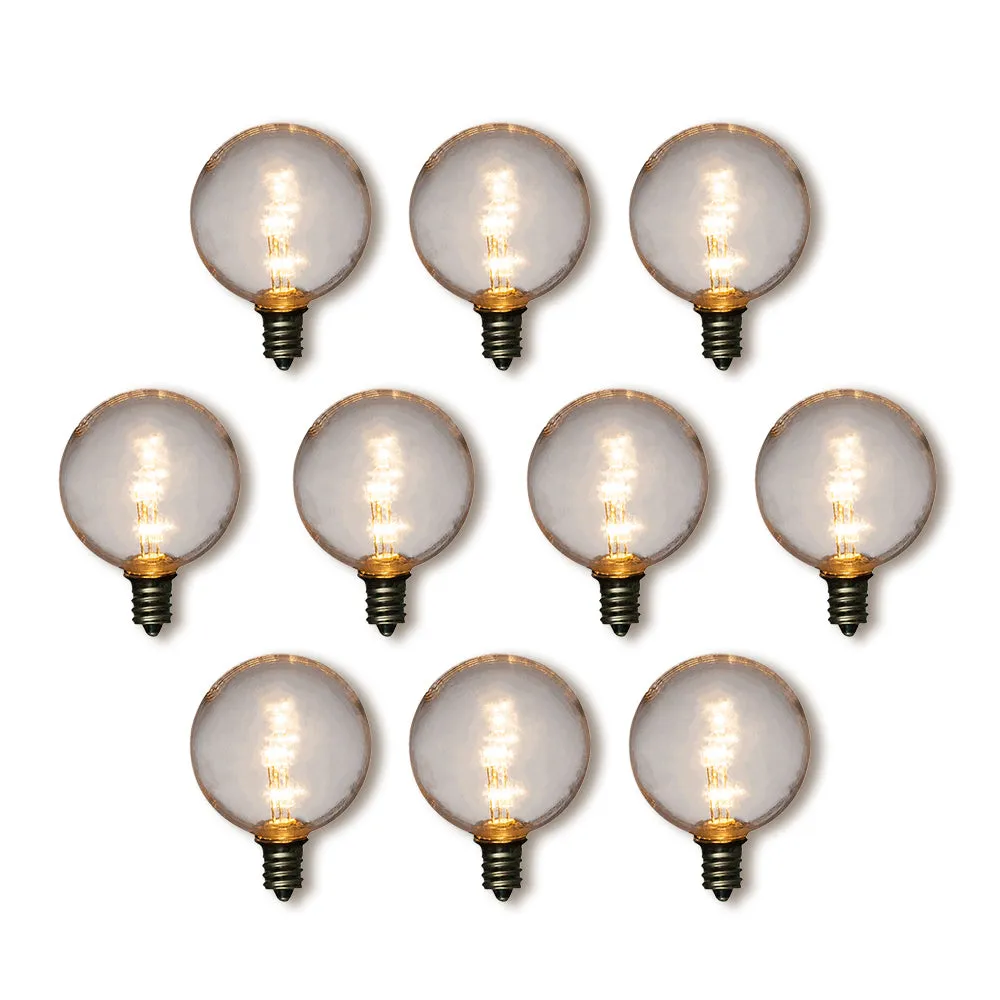 10-Pack Warm White .5-Watt LED G40 Globe Light Bulb, Shatterproof, E12 Candelabra Base