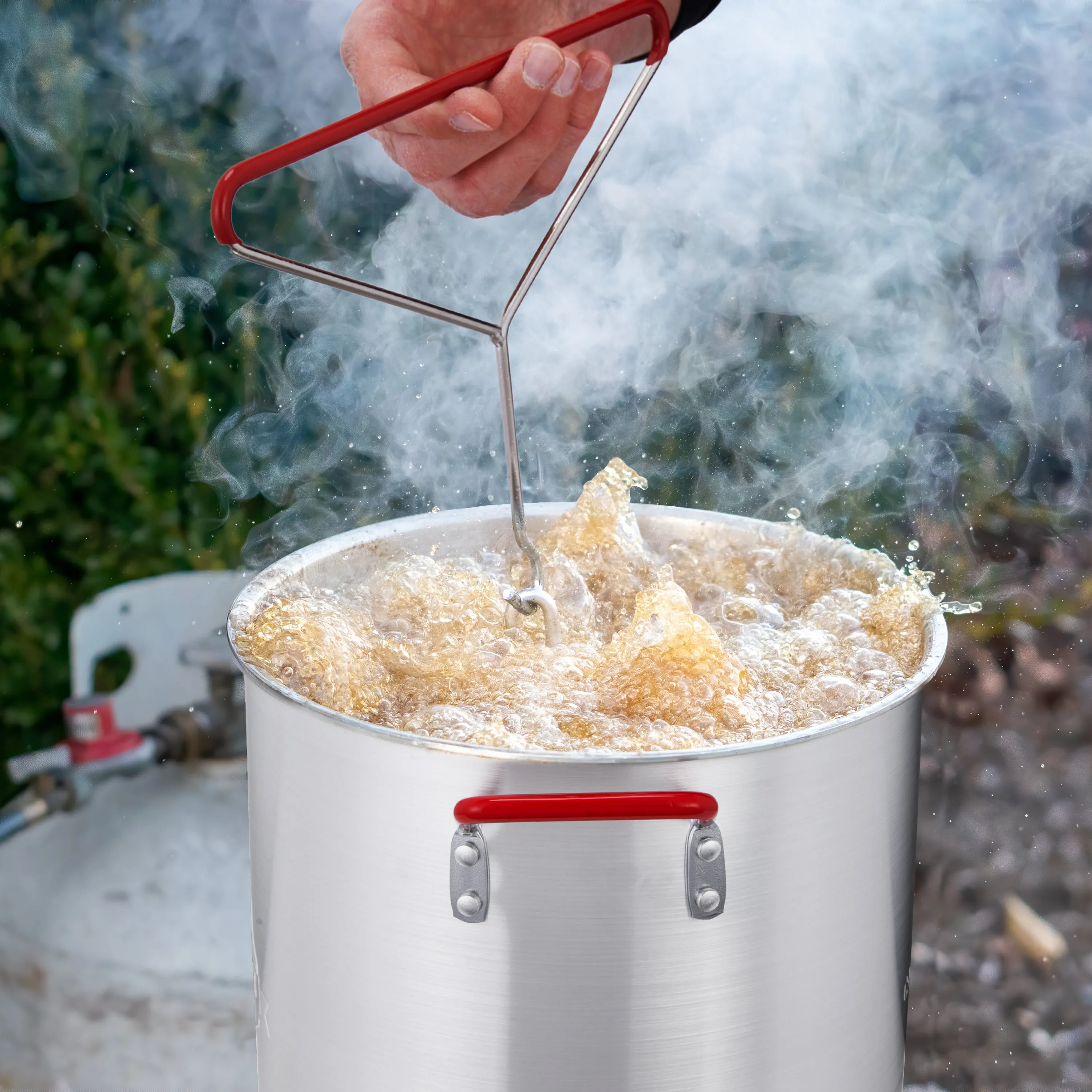 10-Piece Outdoor Turkey Fryer Kit W/30Qt Boiler Pot, 10Qt Turkey Fryer Pot, Stand & More