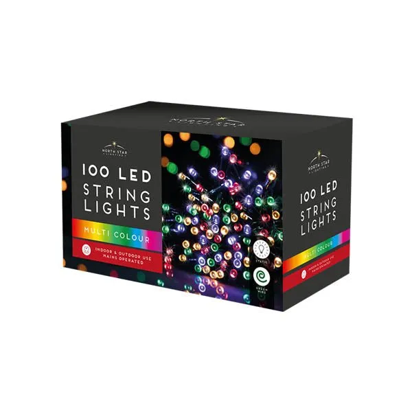 100 Led String Lights Mains Multi Colour