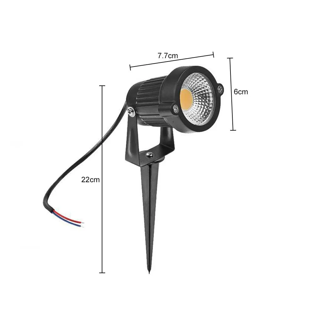 10PCS 12V Waterproof 5W LED Garden Spotlights, Warm White