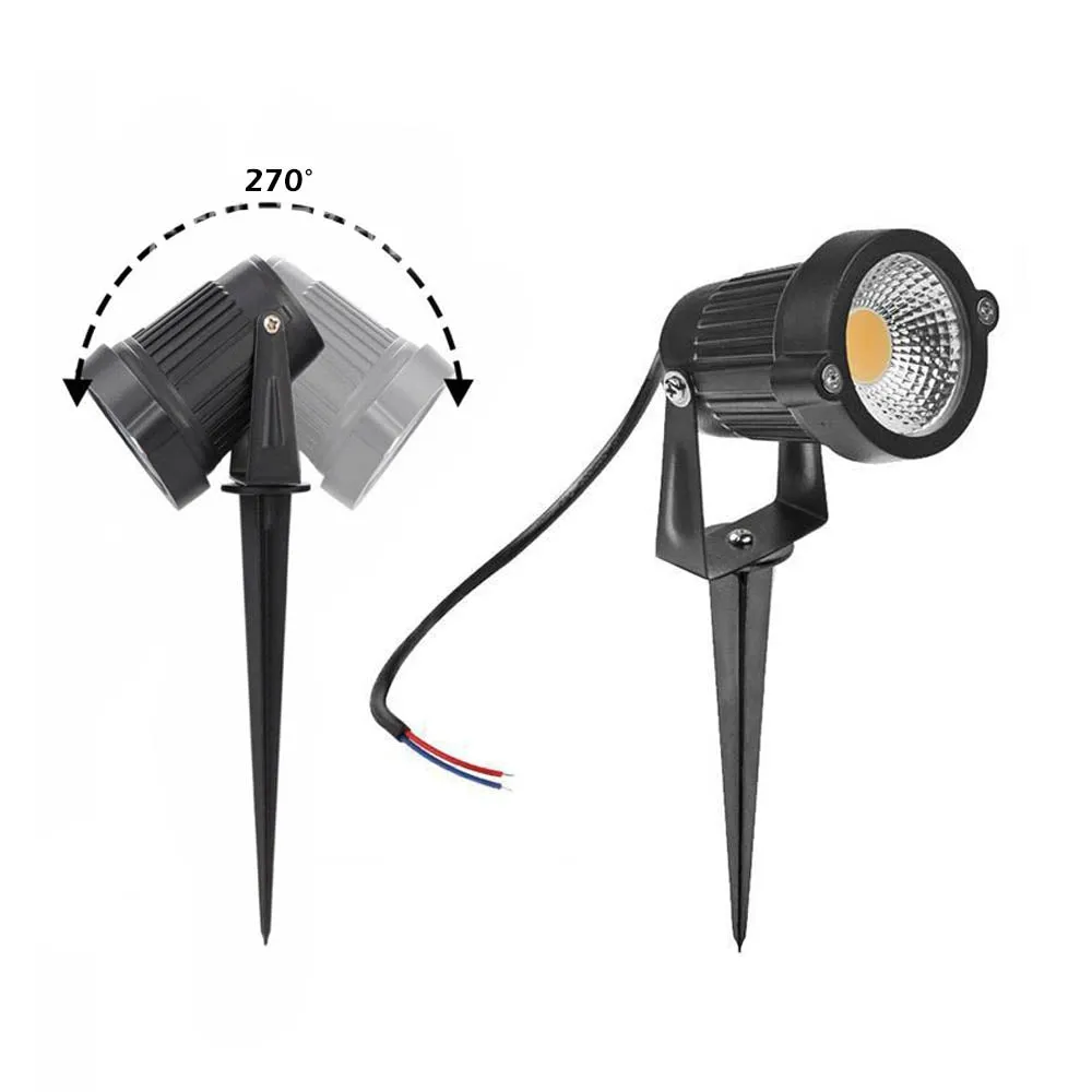 10PCS 12V Waterproof 5W LED Garden Spotlights, Warm White