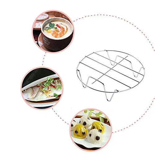 11PCS Air-Fryer-Accessories with Recipe-Cookbook-Liners, Non-stick Barrel/Pan   Metal Holder   Multi-Purpose Rack  Baking Mat