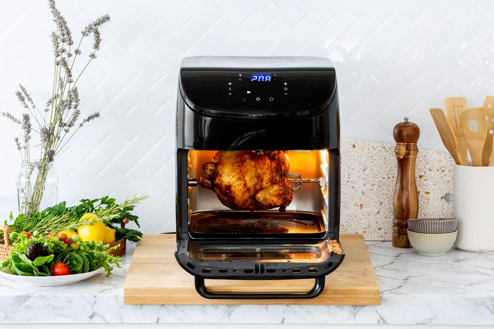 12L Digital Air Fryer w/ 200C, 7 Cooking Settings & Rotisserie Function