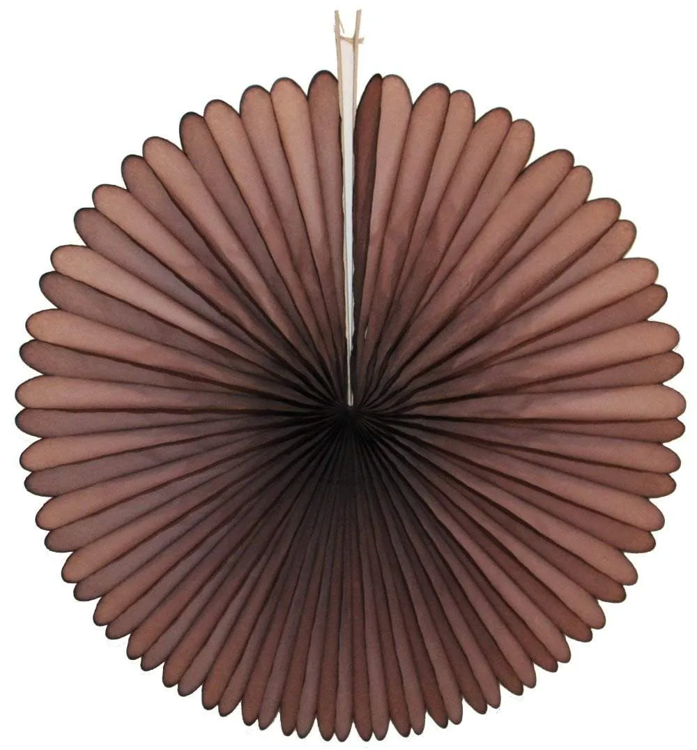 13" Dark Brown Tissue Paper Fan