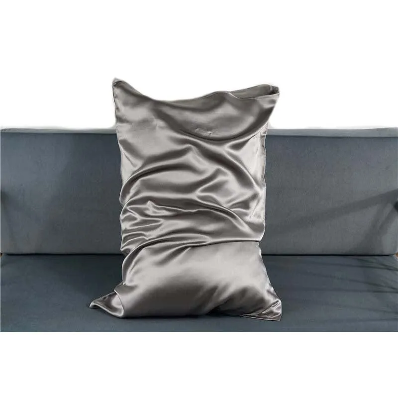 19 Momme silk pillowcase - Envelope - Queen - Middle Grey