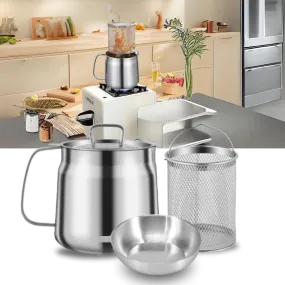 2-in-1 Stainless Steel Deep Frying Pot