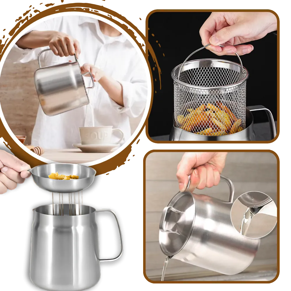 2-in-1 Stainless Steel Deep Frying Pot