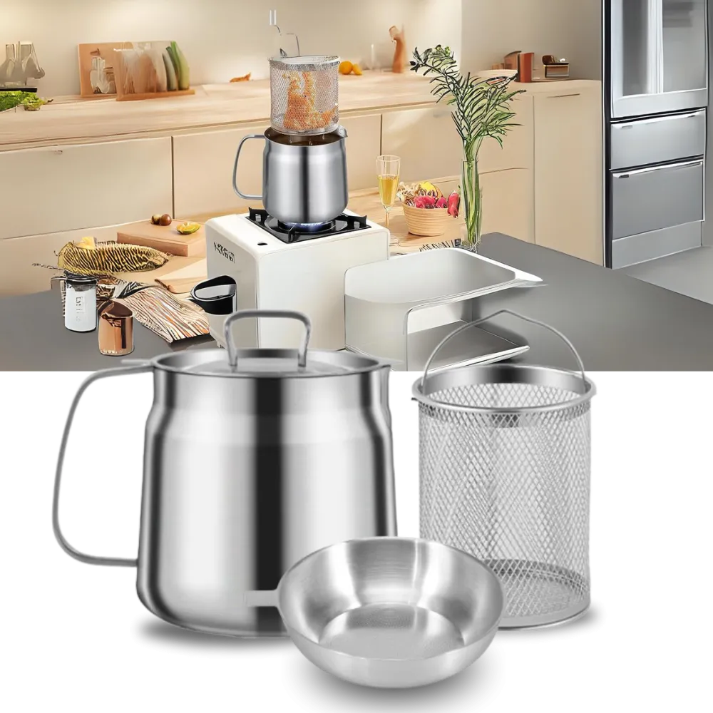 2-in-1 Stainless Steel Deep Frying Pot