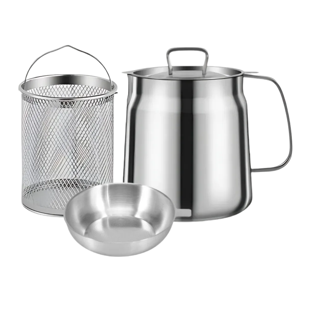 2-in-1 Stainless Steel Deep Frying Pot