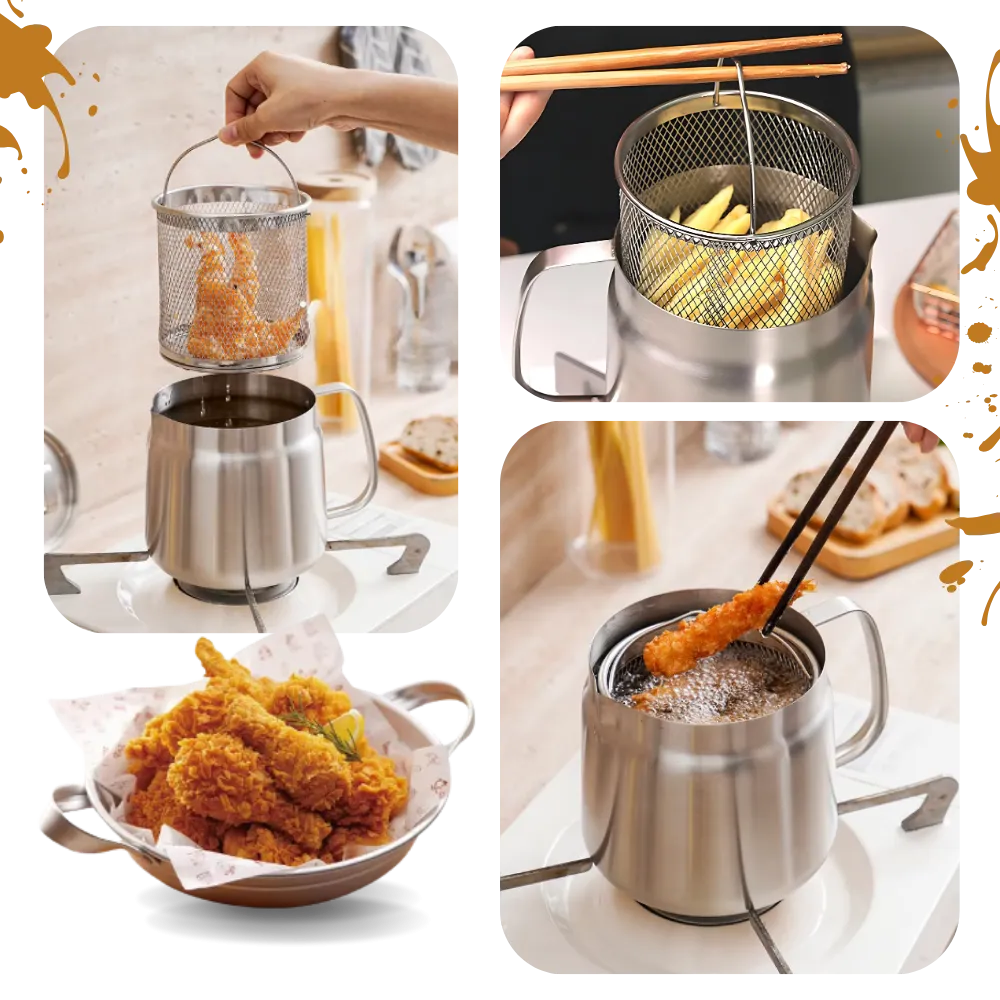 2-in-1 Stainless Steel Deep Frying Pot