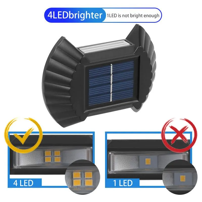 2 Pcs Solar LED Garden Decor Wall Lights JB-012