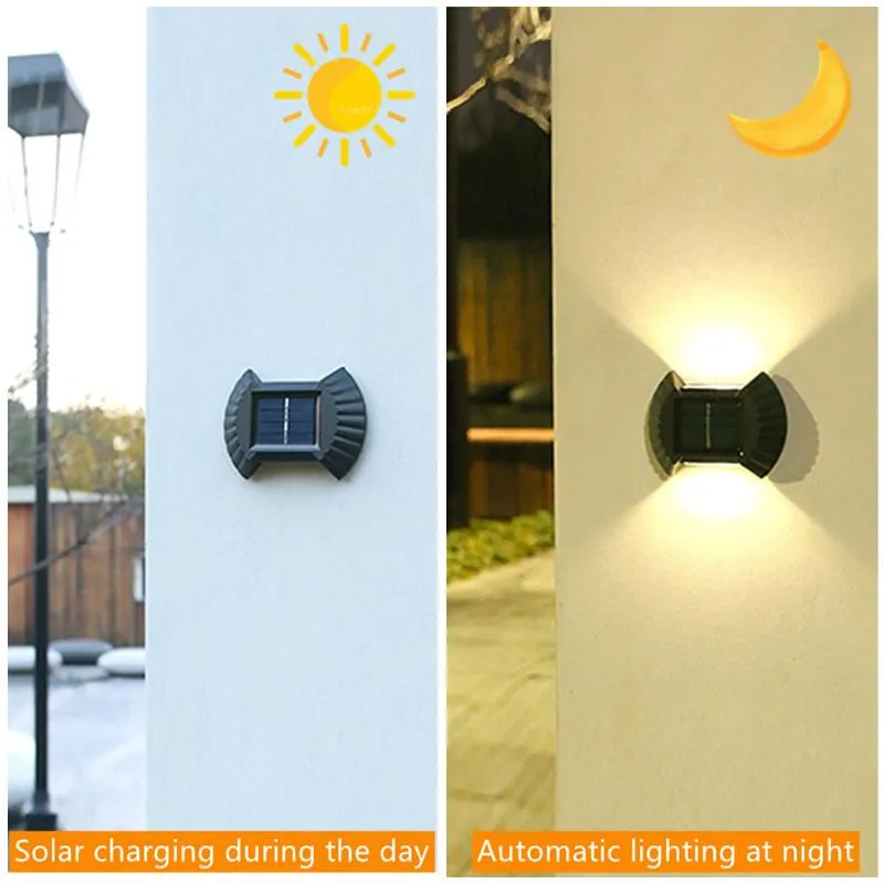 2 Pcs Solar LED Garden Decor Wall Lights JB-012