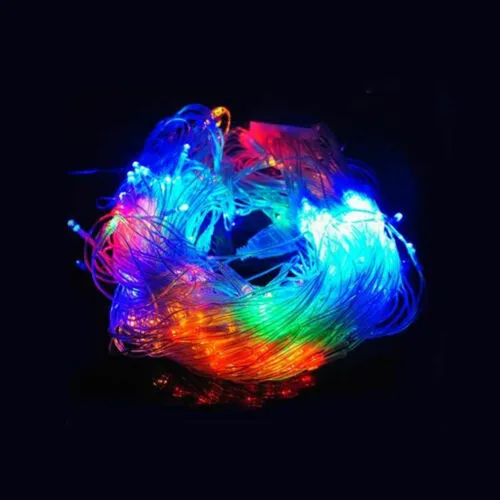 320LED Fairy Lights Net Mesh Curtain Wedding Party XMAS Tree Decor Multi Colour