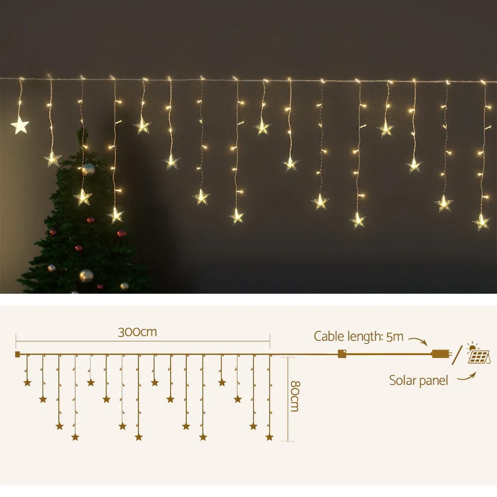 3M Christmas Icicle Lights String Lights 80 LED Solar Powered