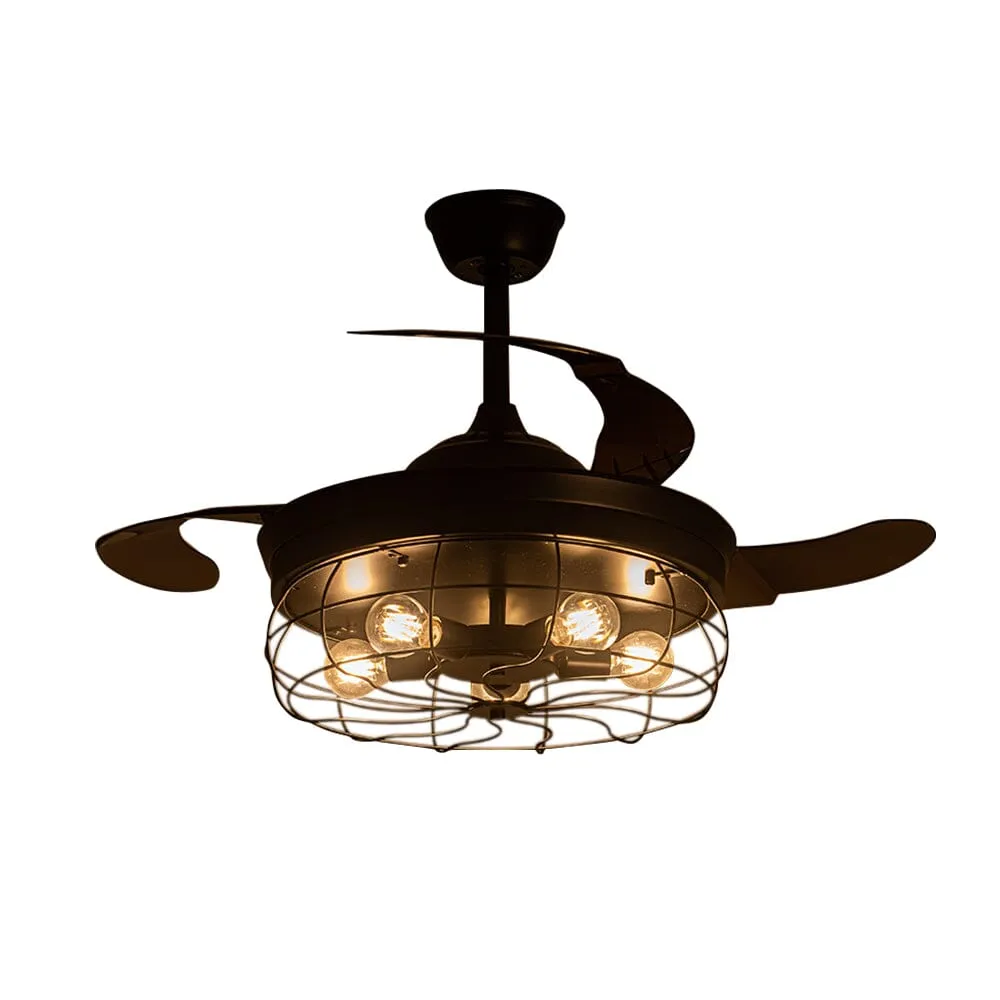 42 Inch Caged Style Ceiling Fan with Light 3 ABS Fan Blades