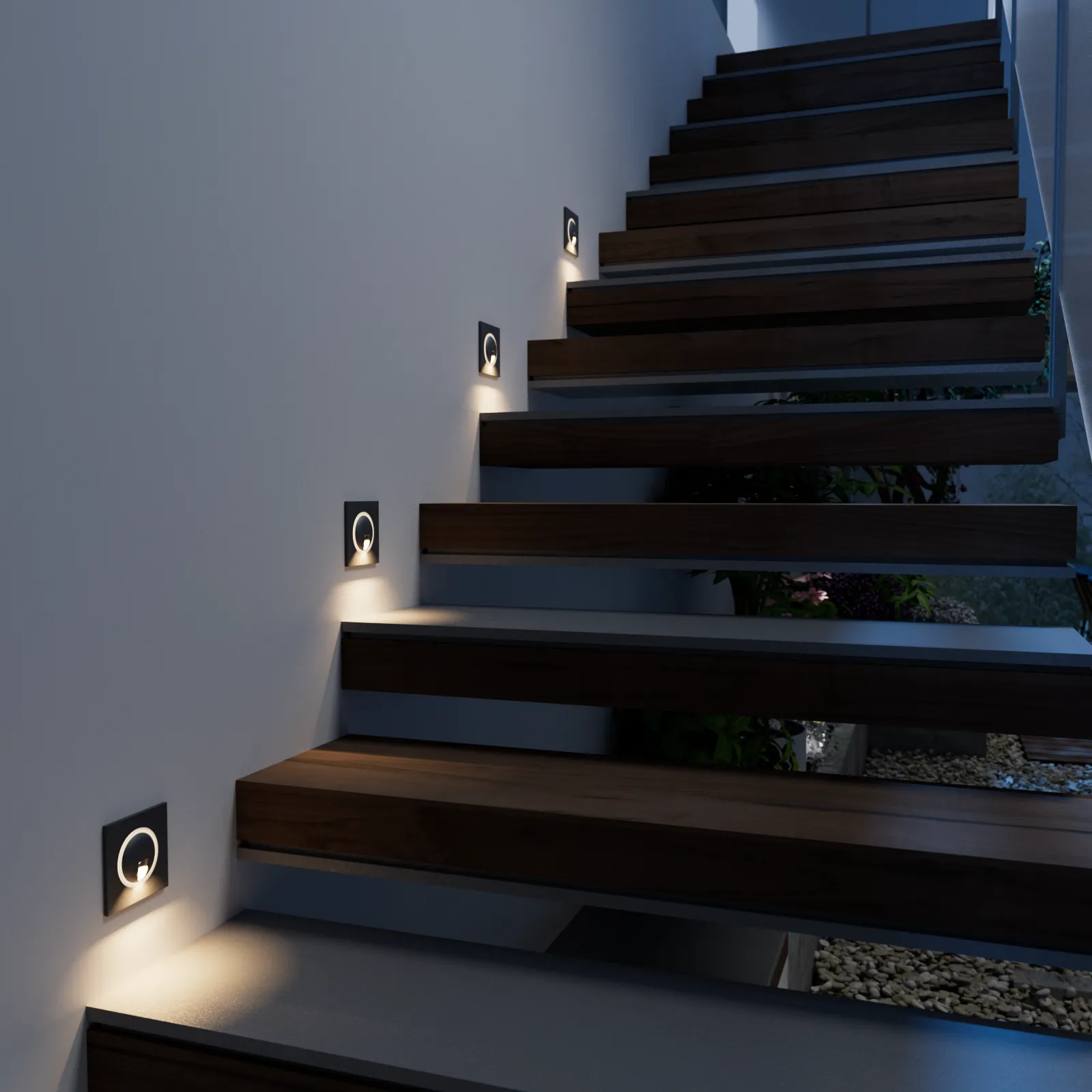 4PACK LED Outdoor Garden Step Light 3W Pathway Stair Light DC12V Warmwhite 3000K IP65