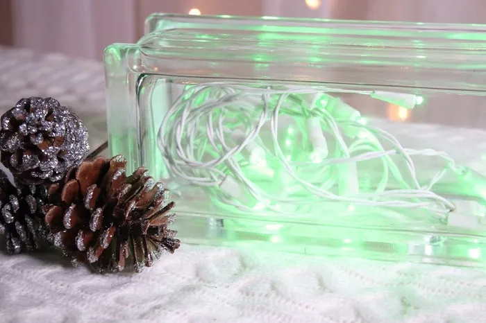 50-light  5mm Green LED Christmas Lights, 4" Spacing White Wire