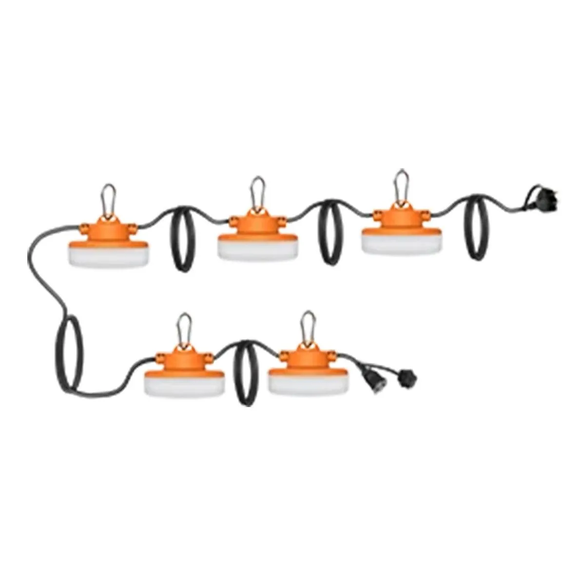 50ft Construction LED String Light For Jobsite, 8000 Lumens, Plug & Hooks, 120V