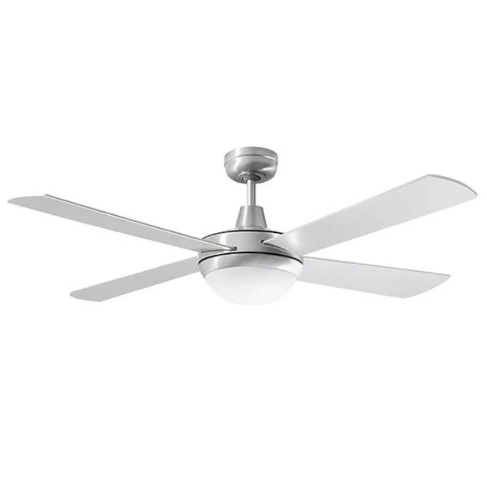 52" Lifestyle AC Ceiling Fan Brushed Aluminium, Matt Black, White WitH Light DLS1343 Martec Lighting