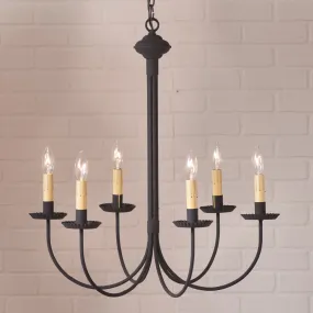 6-Arm Grandview Chandelier with Ecru Sleeves