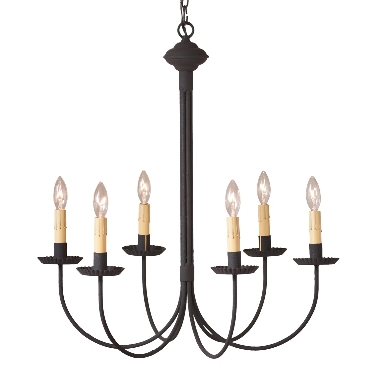 6-Arm Grandview Chandelier with Ecru Sleeves