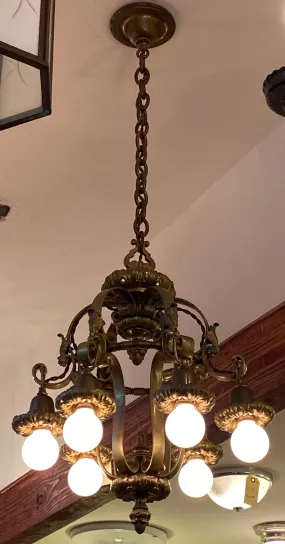 6 Down-Light Cast Brass Chandelier (LT-351)