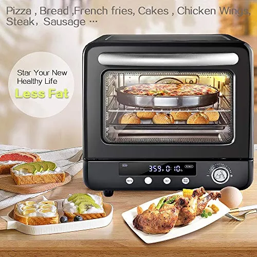 Air Fryer Oven Aobosi Electric Toaster Oven Convection Rotisserie Oven Roaster Countertop Rotisserie Oven Steam Oven Multi-Function 12-in-1 Toast/Bake/AirFry/Dehydrate/Roast/pizza|21Qt|Recipe 1250W