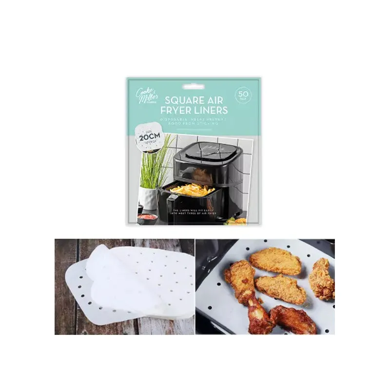 Air Fryer Square Liners 20 x 20cm 50PK