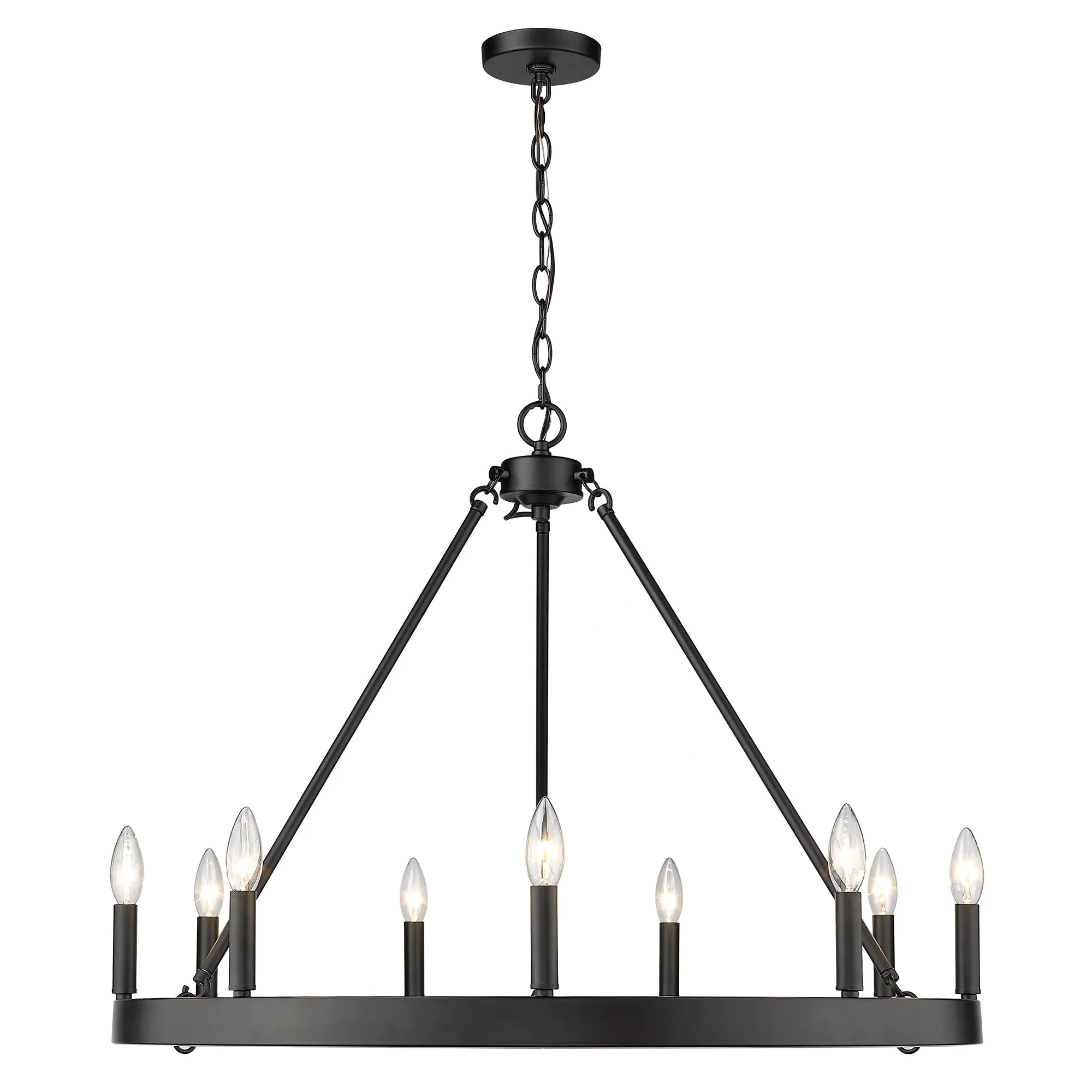 Alastair 9-Light Chandelier in Matte Black