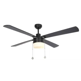 AMALFI 52 inch 4-Blade Ceiling Fan with Pull Chain - Black/Black