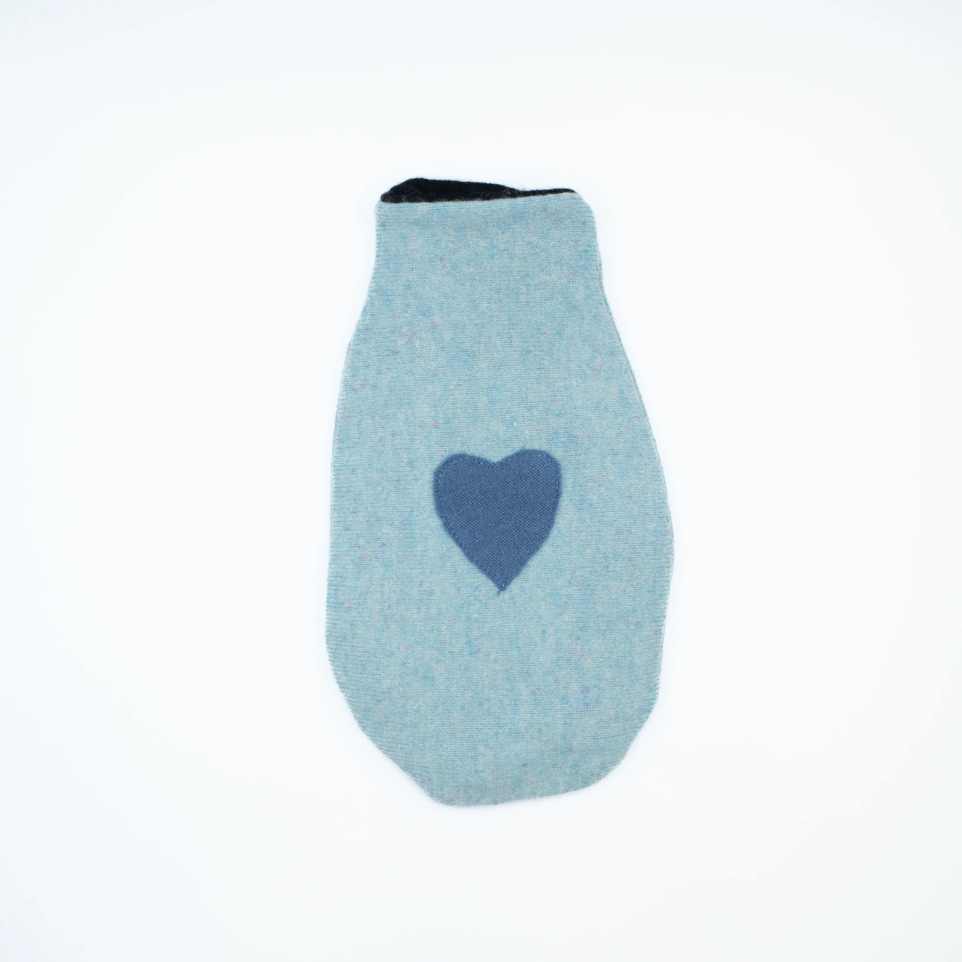 Aqua Blue Marl Cashmere Small Hot Water Bottle