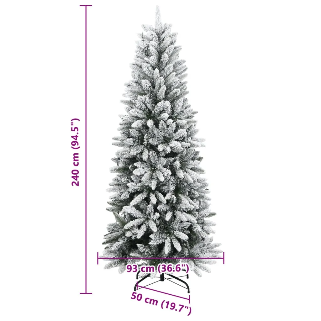 Artificial Christmas Tree 300 LEDs and Flocked Snow 240 cm