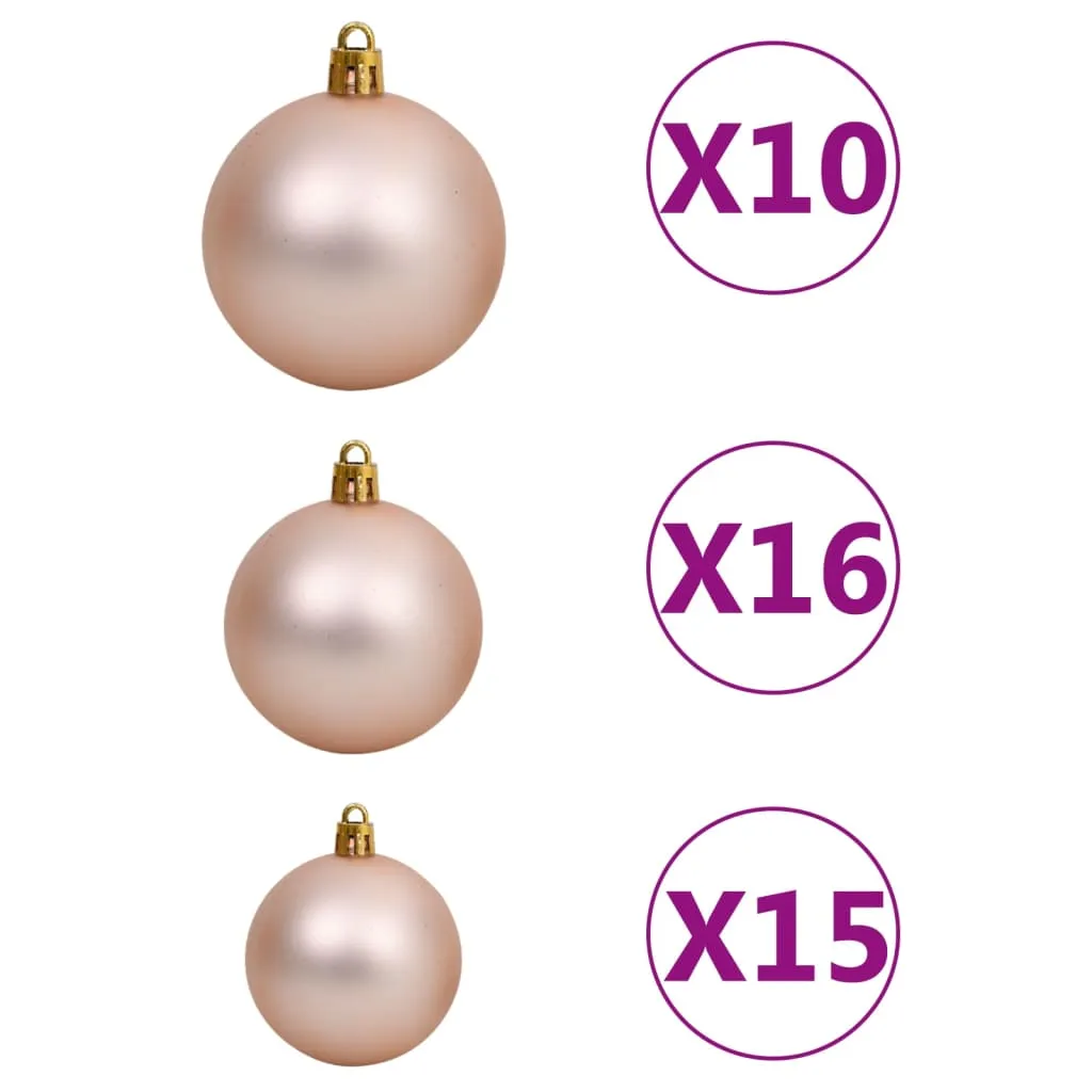 Artificial Pre-lit Christmas Tree with Ball Set White 210 cm PVC