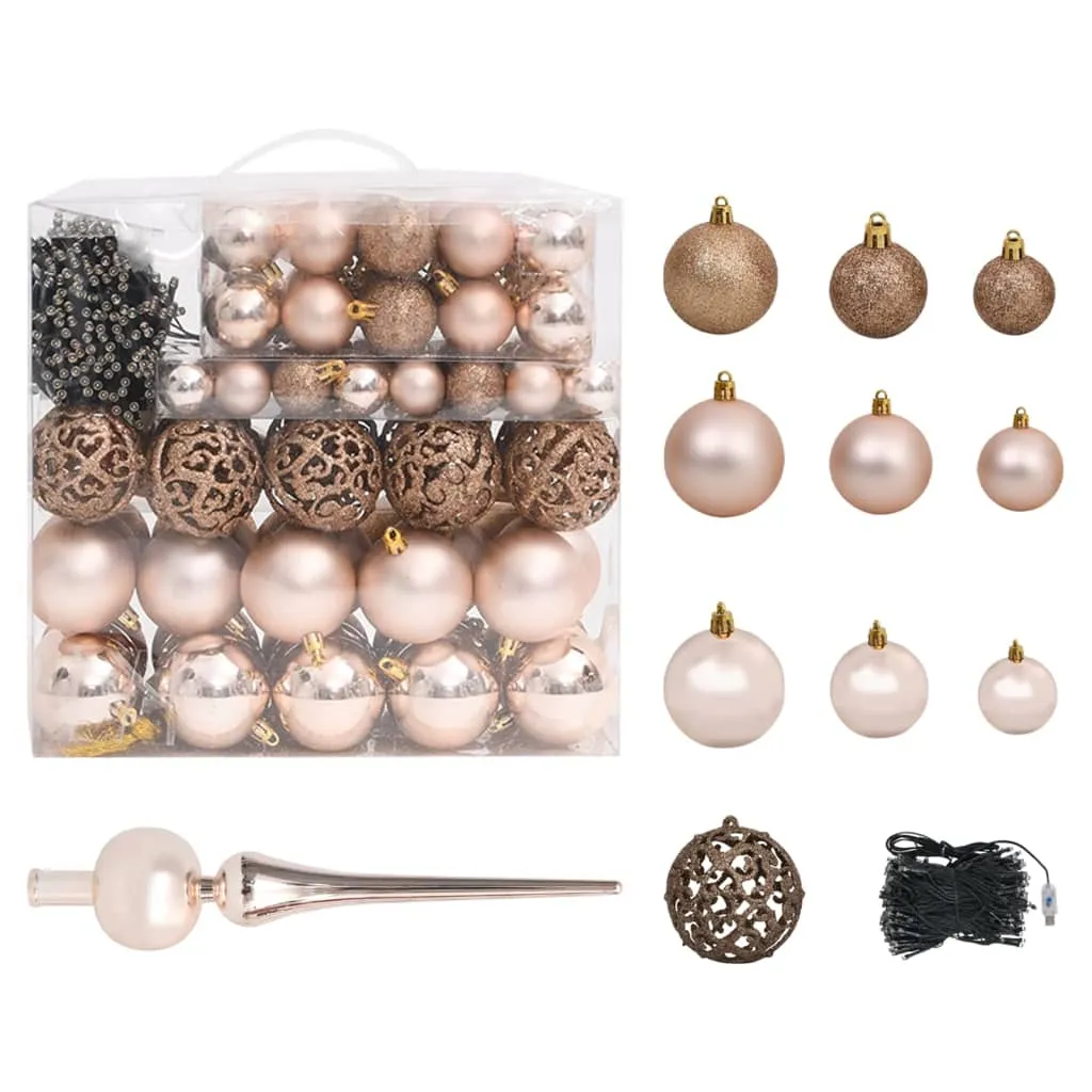 Artificial Pre-lit Christmas Tree with Ball Set White 210 cm PVC