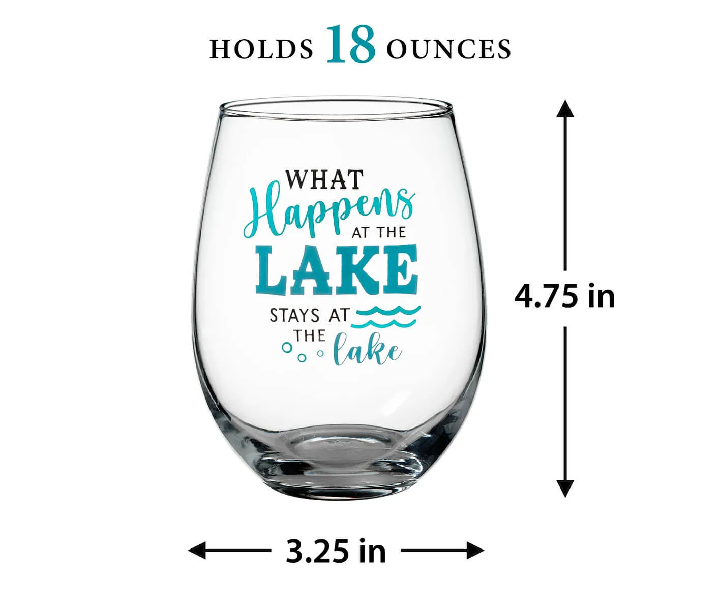 At the Lake - Set of 4 - Stemless Wine Glasses