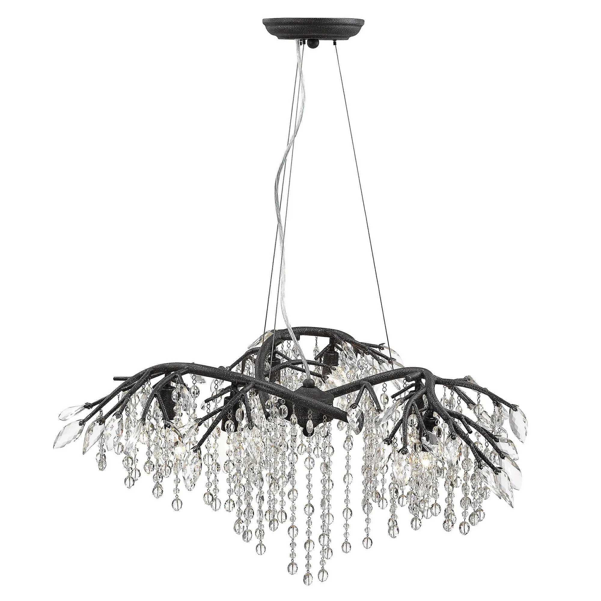 Autumn Twilight 6 Light Chandelier in Black Iron