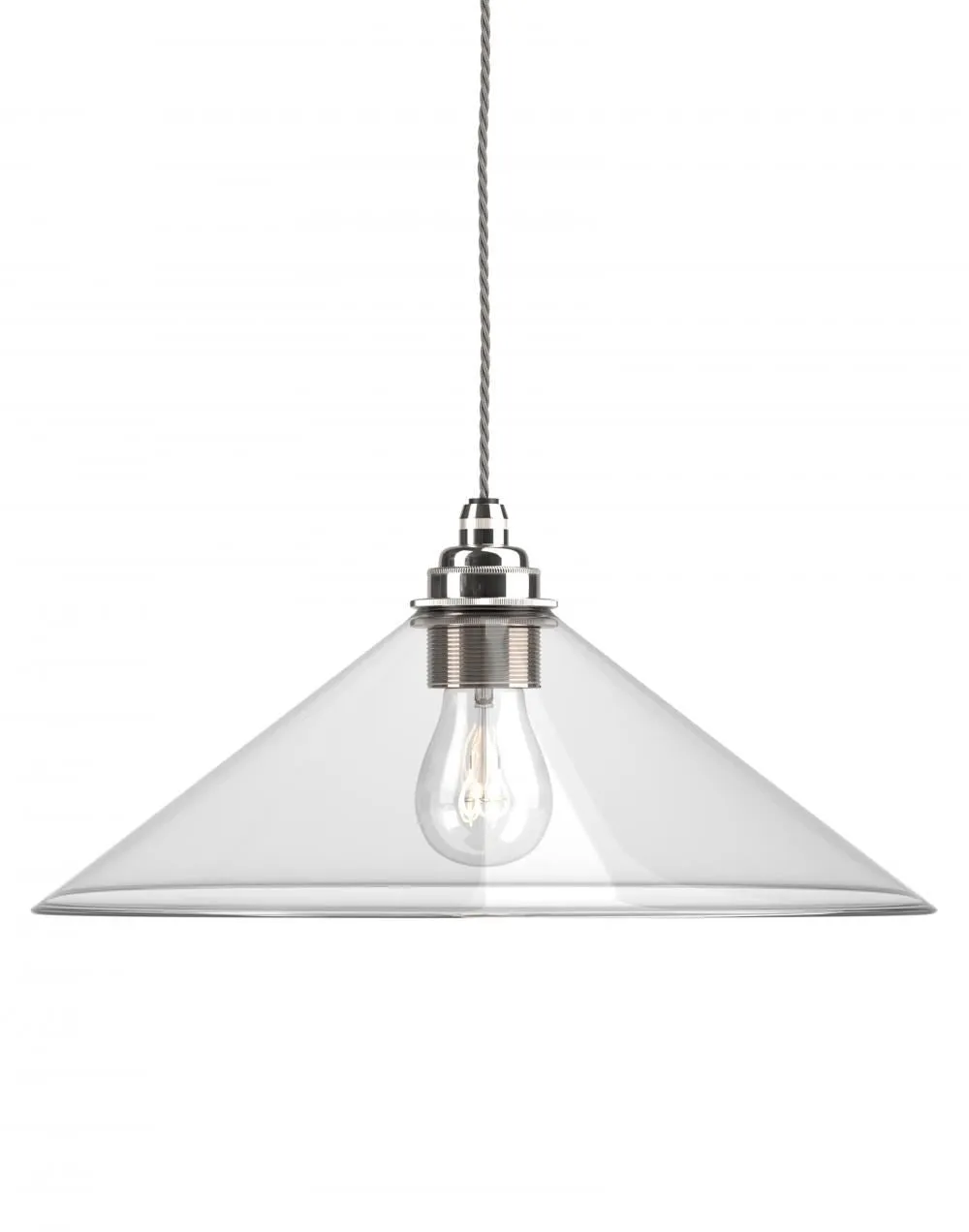 B-Stock Fritz Fryer Hay Pendant Light - XL, Clear, Nickel