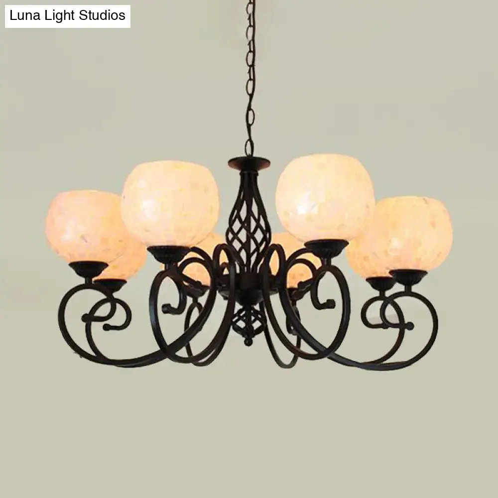 Baroque Shell Chandelier Light Fixture for Kitchen - White with 5/6/8 Lights