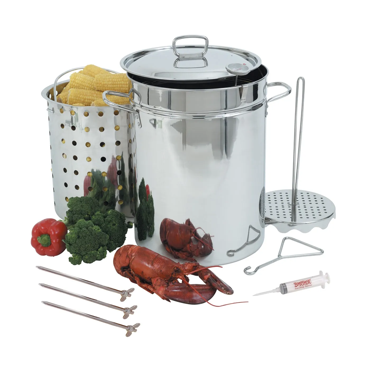 Bayou Classic 1118 Stainless Steel Turkey Fryer Pot, 32 Qt