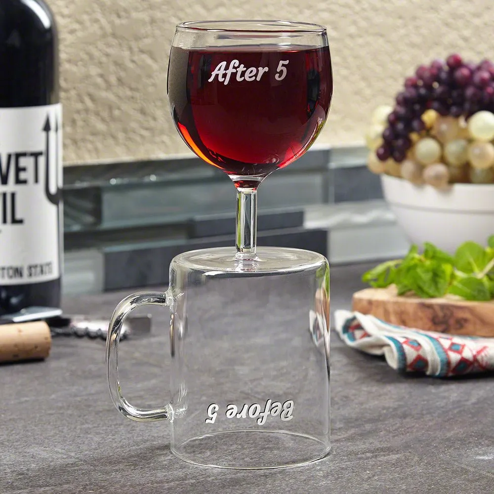 Before & After 5 Coffee Mug and Wine Glass