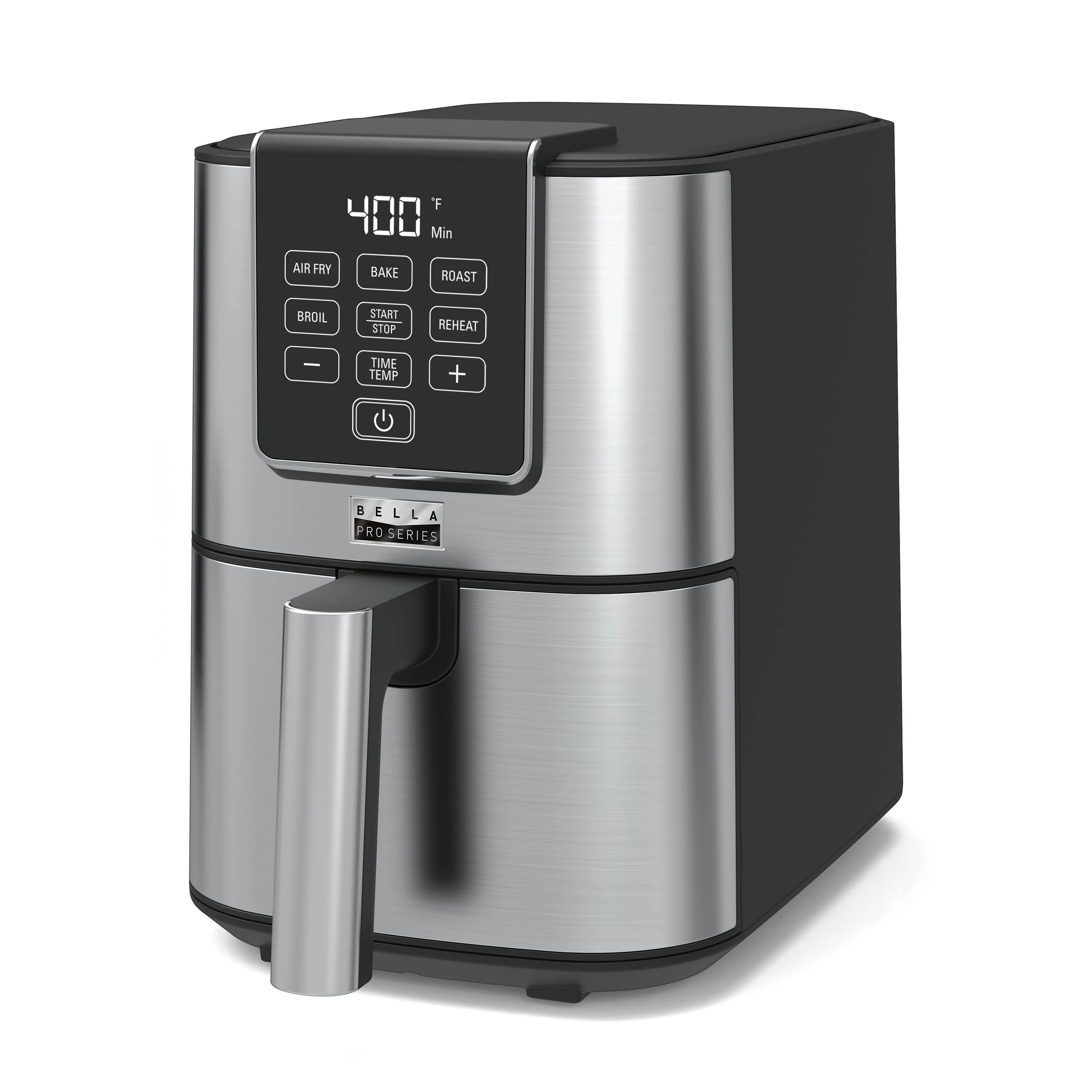 Bella Pro 4.0QT Digital Space Savings Air Fryer, Stainless Steel