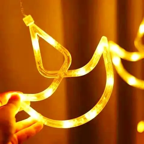 BELLOX Diya Led Lights for Diwali Home Decoration (2.5 mtr,138 LED,6 6 Diya), Corded Electric String Light Window Curtain Lights with 8 Flashing Modes Decoration for Diwali,Christmas,Home(Diya Light)