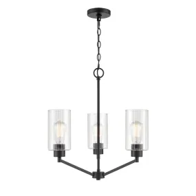 Beverlly 21 in. 3 Lights Chandelier Matte Black Finish