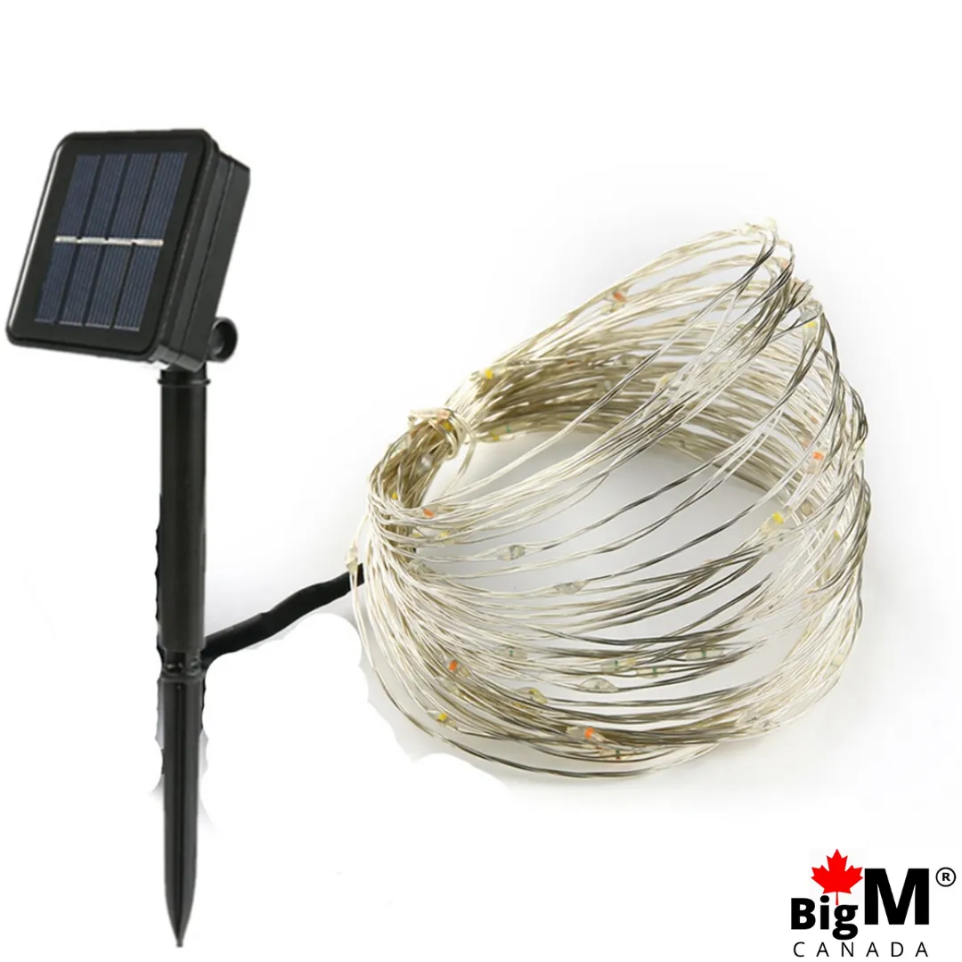 BigM Cool White LED Solar Copper String Lights for Outdoor Decoration