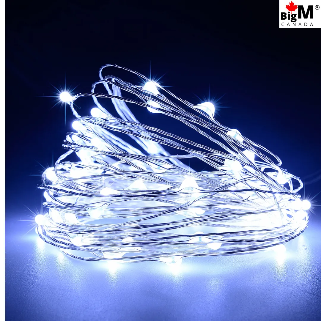 BigM Cool White LED Solar Copper String Lights for Outdoor Decoration