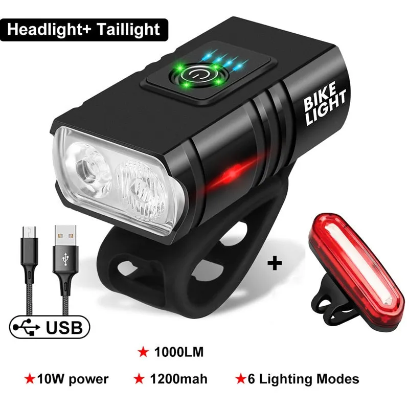 Bike Tail Light Waterproof Riding Front Rear Light LED USB Rechargeable Mountain Bike Headlight Cycling Tail Lamp Bicycle Light