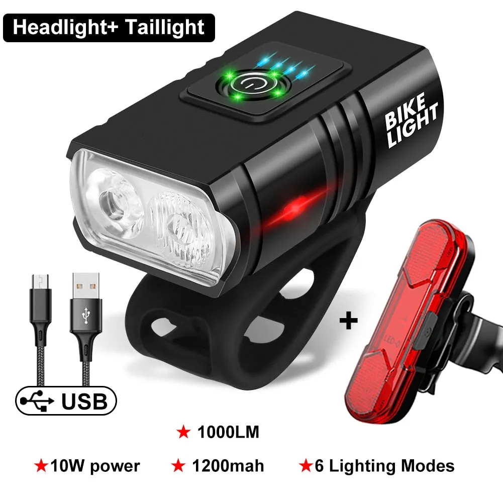 Bike Tail Light Waterproof Riding Front Rear Light LED USB Rechargeable Mountain Bike Headlight Cycling Tail Lamp Bicycle Light