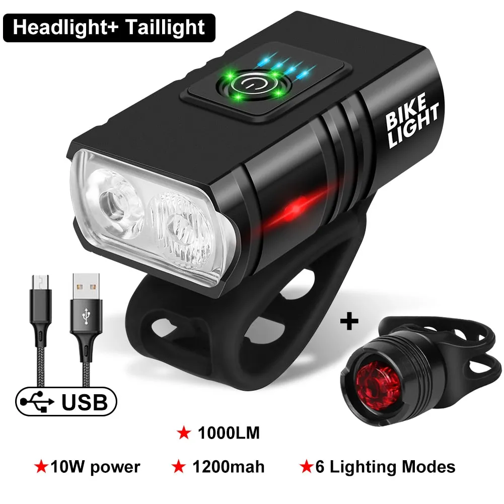 Bike Tail Light Waterproof Riding Front Rear Light LED USB Rechargeable Mountain Bike Headlight Cycling Tail Lamp Bicycle Light