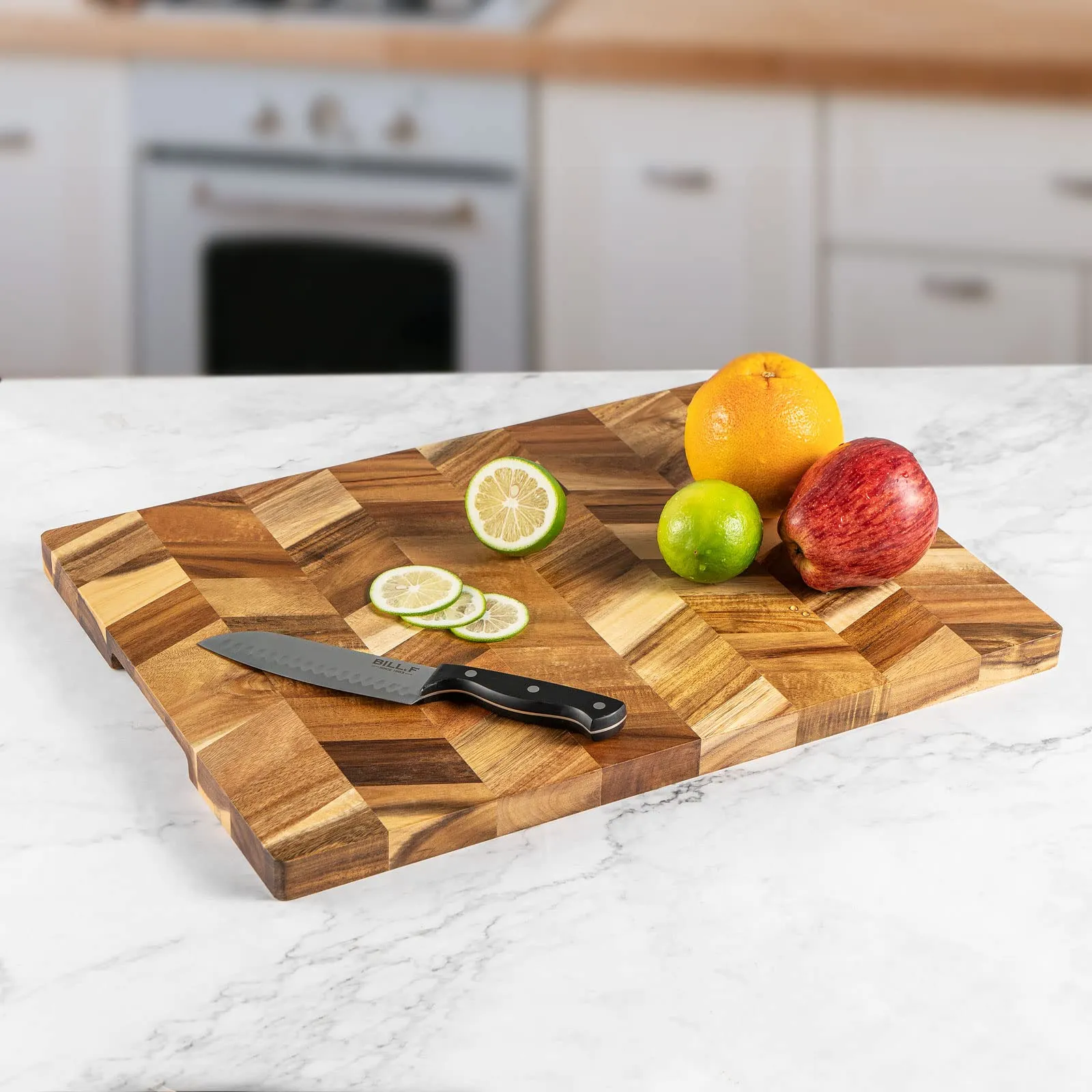 Bill.F® End Grain Wood Butcher Block Kitchen Chopping Board